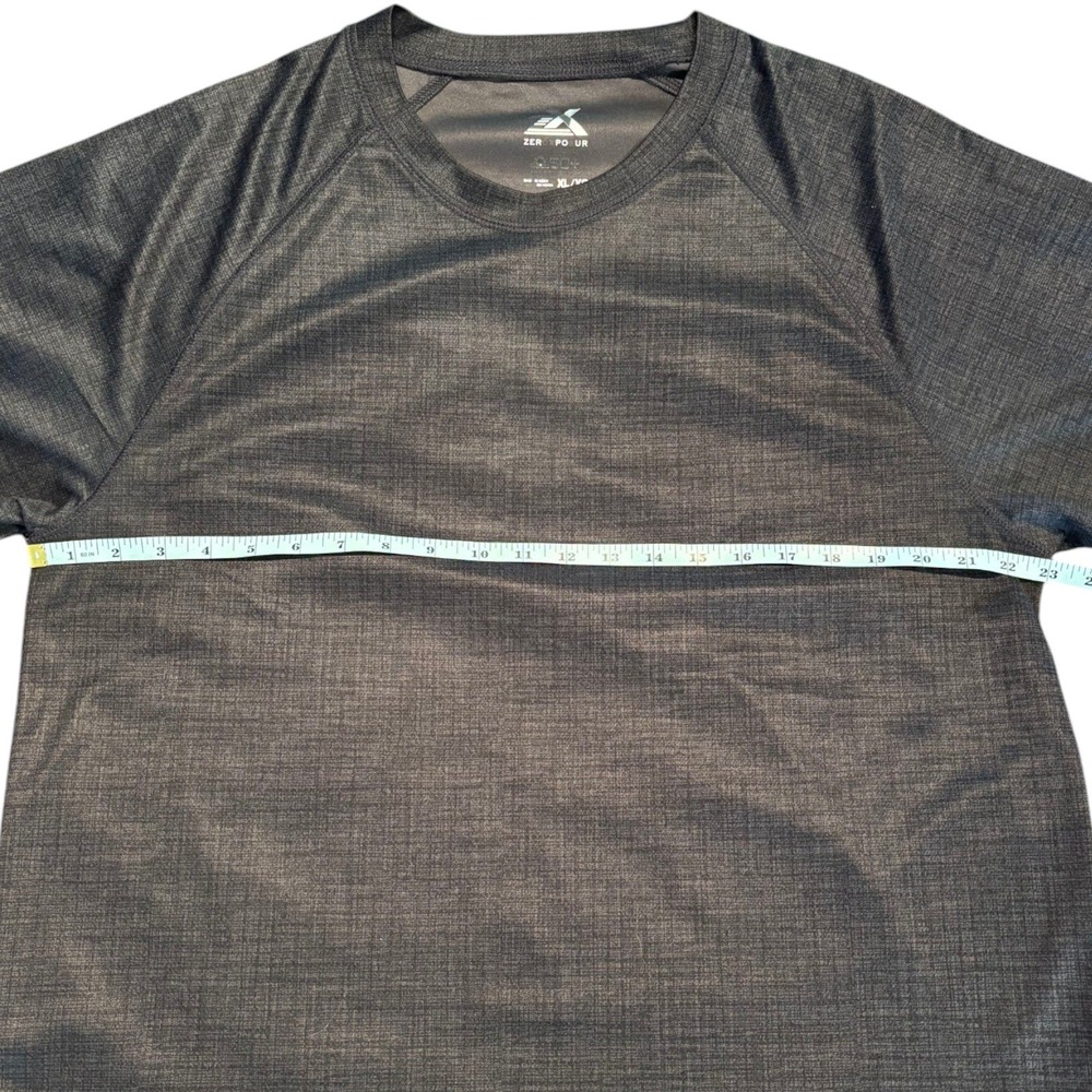 ZeroXposur Mens XL Performance T-Shirt Gray Blk Cubic Short Sleeve Raglan Tee - Picture 3 of 8